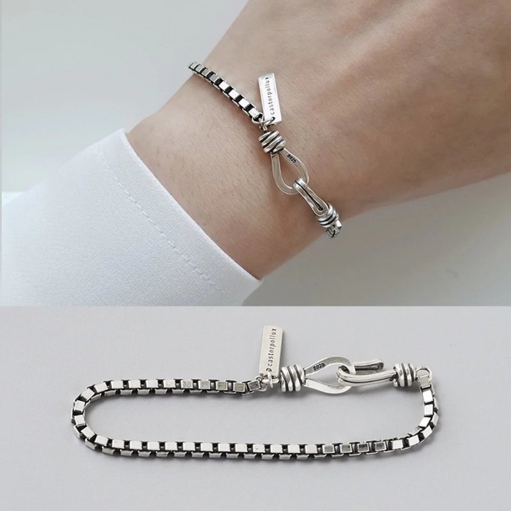 *NEW 925 Sterling Silver Vintage Chain Bracelet - Picture 11 of 12